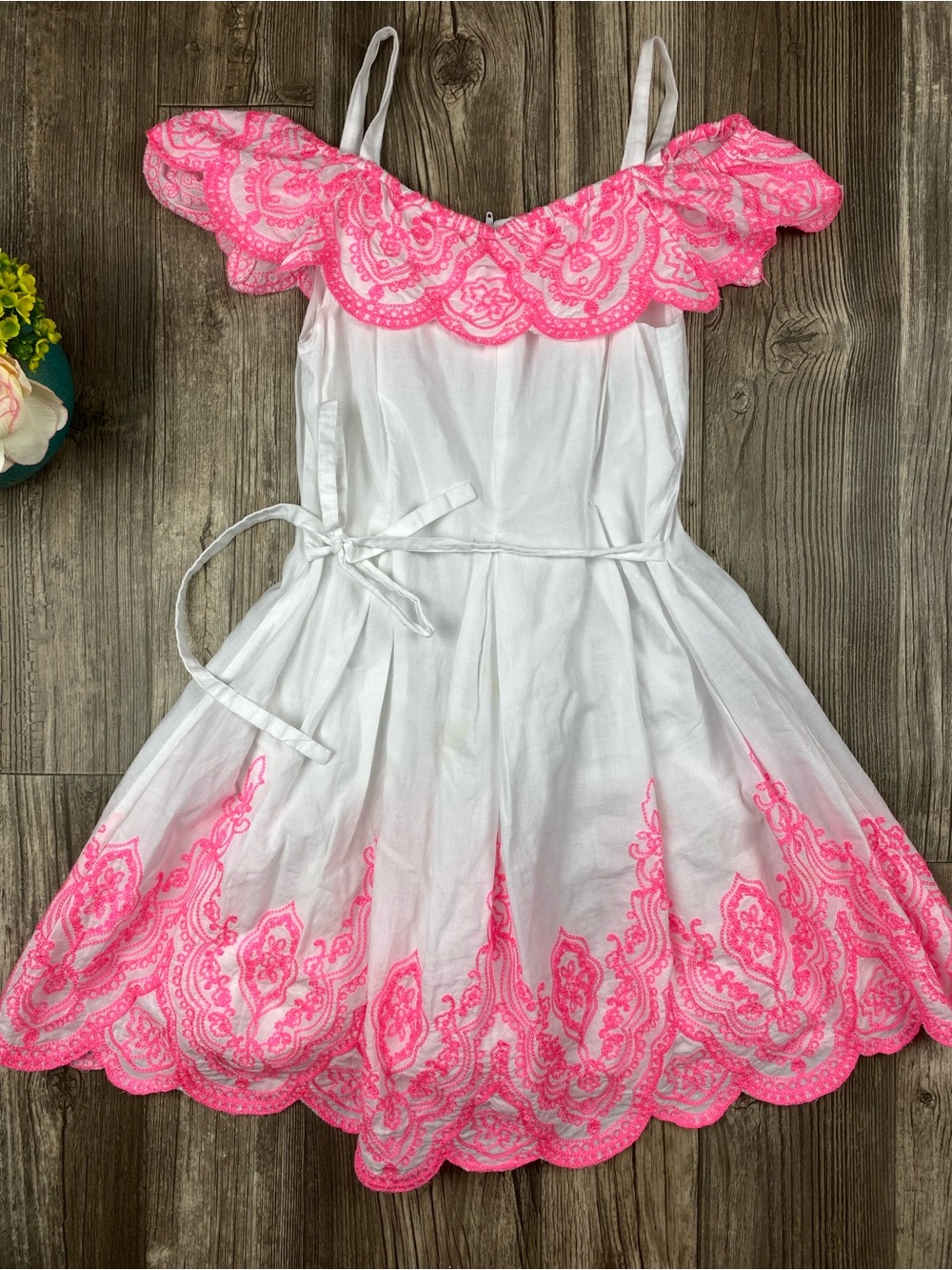 Kate Mack 🌸 Embroidered Tropical Dress Sz 8